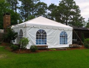 frame tent with top and window sidewalls